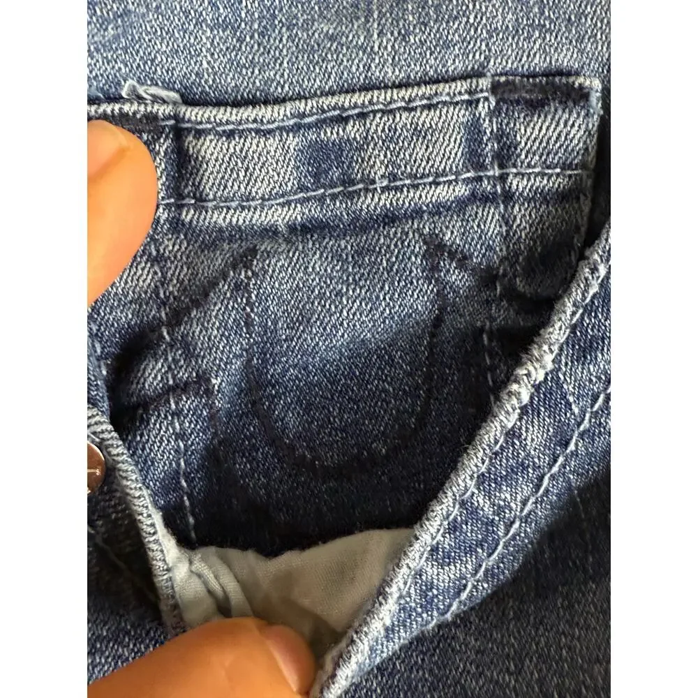 True Religion Rickey Relaxed Straight Denim Jeans‎ Medium Tidal Wash Mens 31 Euc